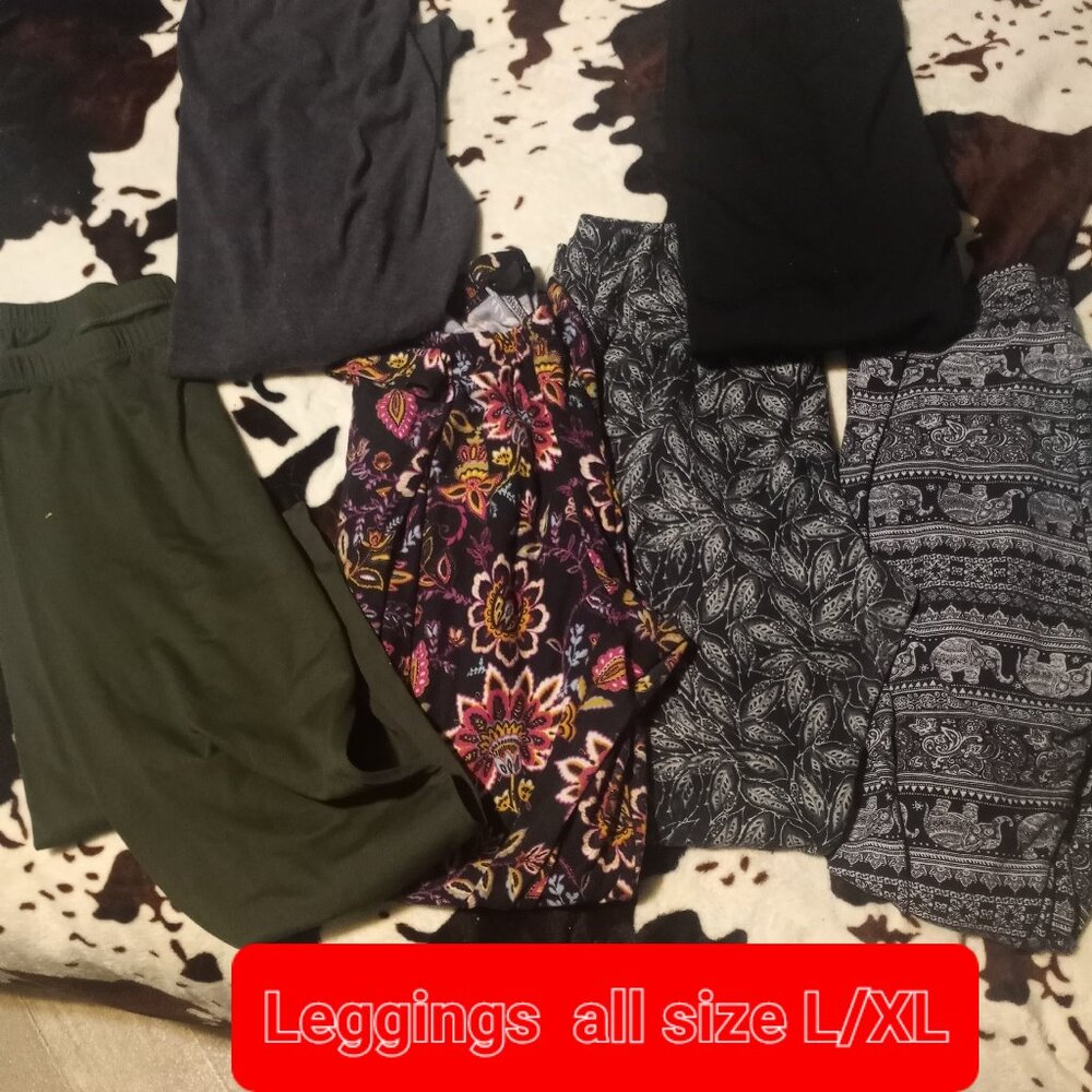 Bunde 6 pair of leggings size L/XL